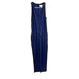 Saturday Sunday Anthropologie Jumpsuit Women's Size XS Ribbed‎ Navy Blue